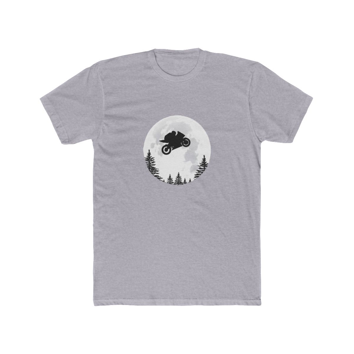 Flying MotoGP Motorbike Over Moon T Shirt - Racing Fantasy Gift