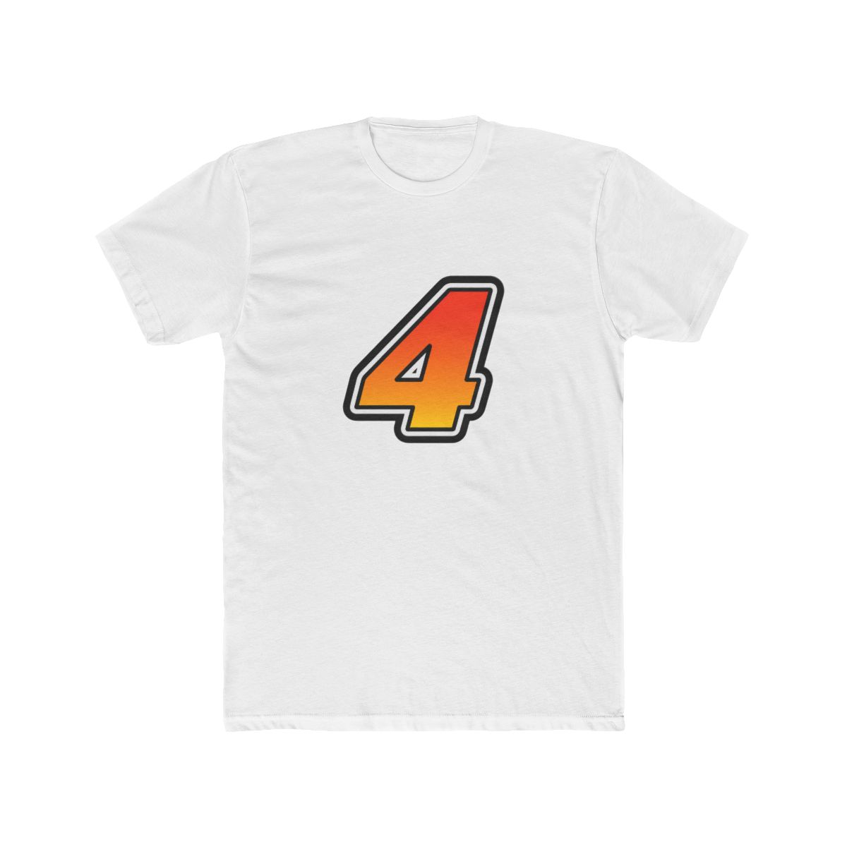 Bold Number 4 Yellow Orange Gradient T Shirt - Lucky Digit Fans - Official t-shirts merchandise