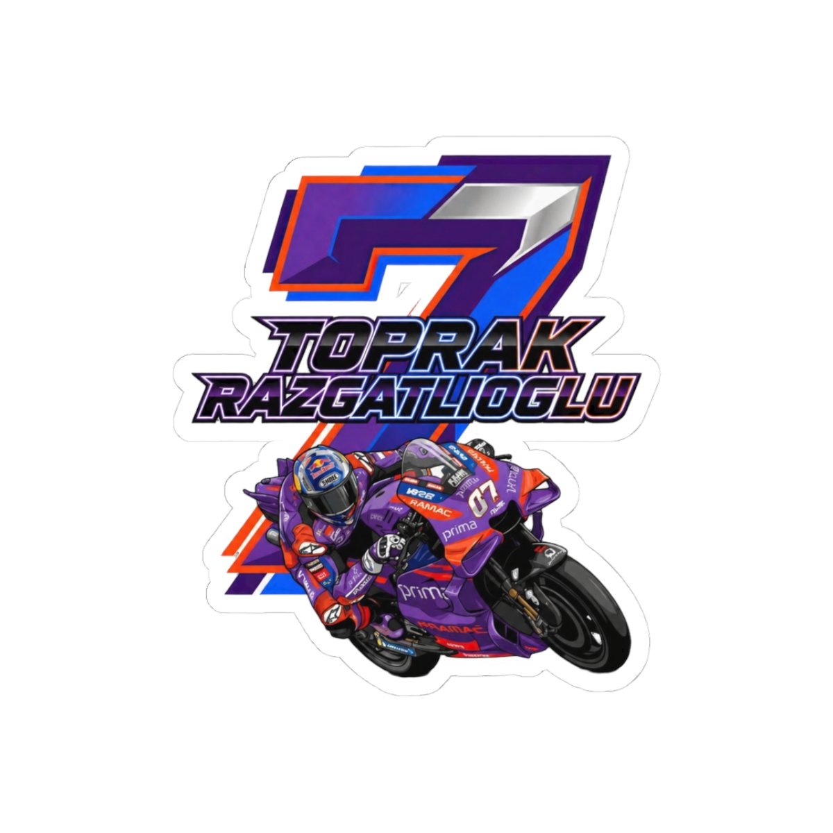 Toprak 7 MotoGP Modern Racing Bike Graphic Bold Sticker - Official stickers merchandise