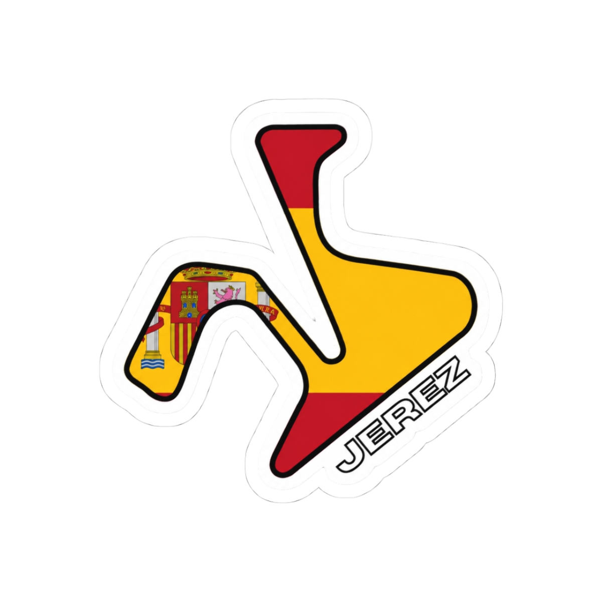 Jerez World Circuit GP Track Map Bold MotoGP Racing Sticker - Official stickers merchandise