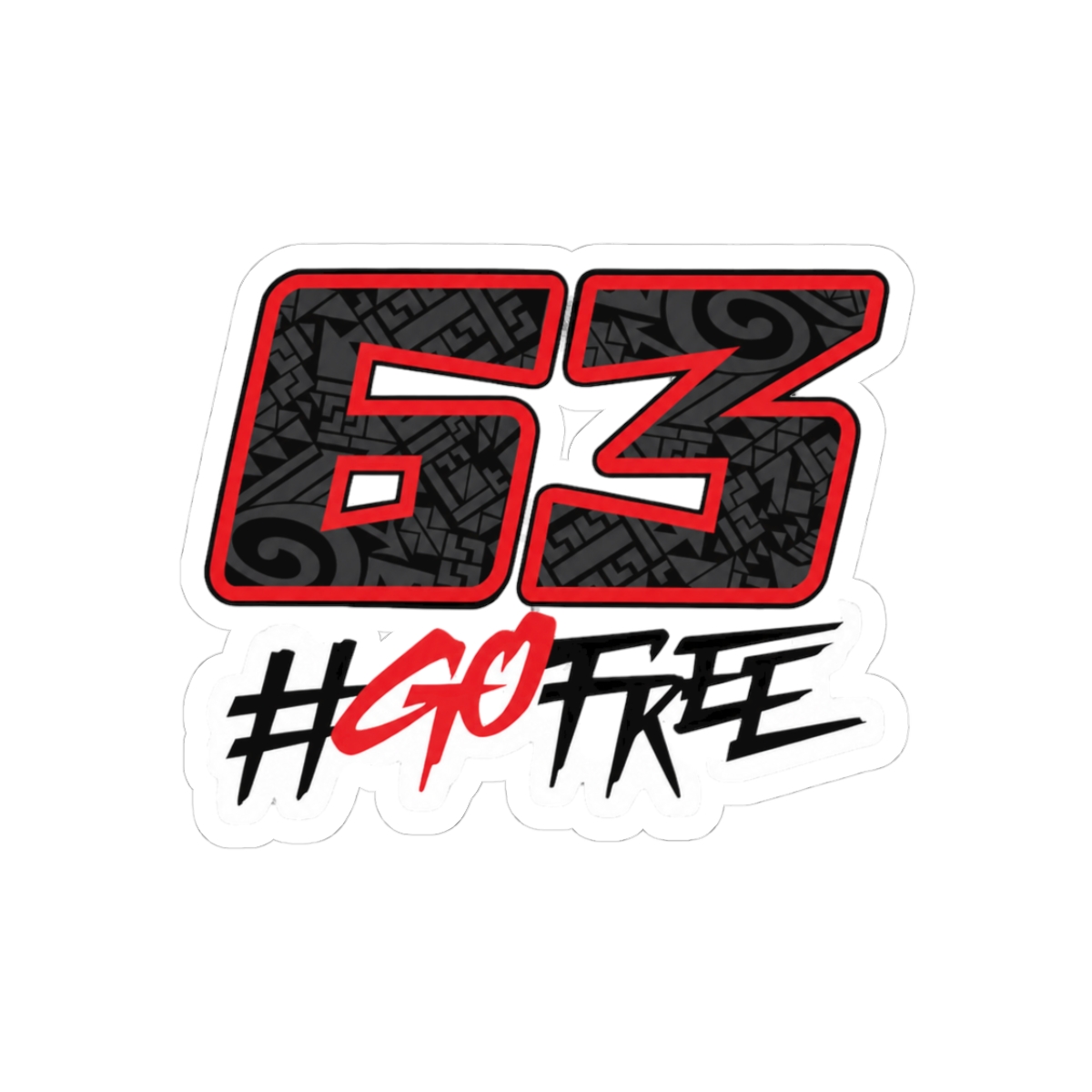 Pecco Bagnaia #63 Go Free MotoGP Ducati Sticker - Official stickers merchandise