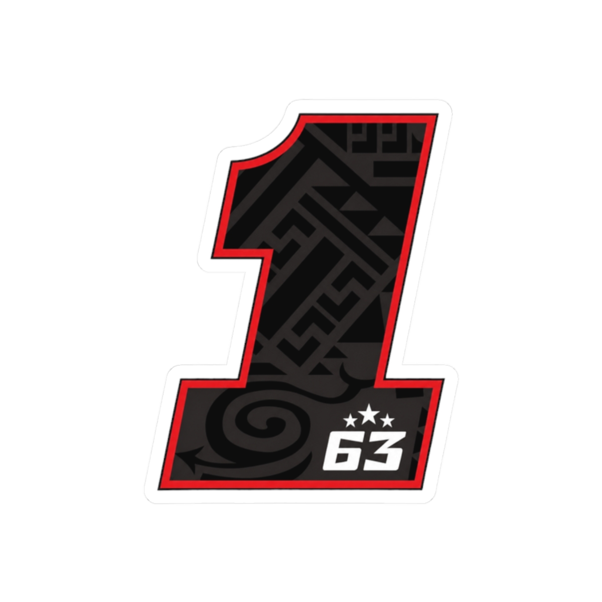Pecco Bagnaia #1 MotoGP Champion Bold Sticker Decal - alternate angle 3, merchandise