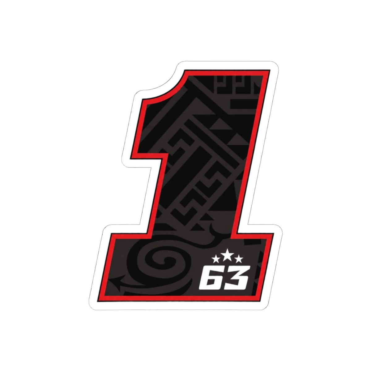Pecco Bagnaia #1 MotoGP Champion Bold Sticker Decal - alternate angle 1, merchandise