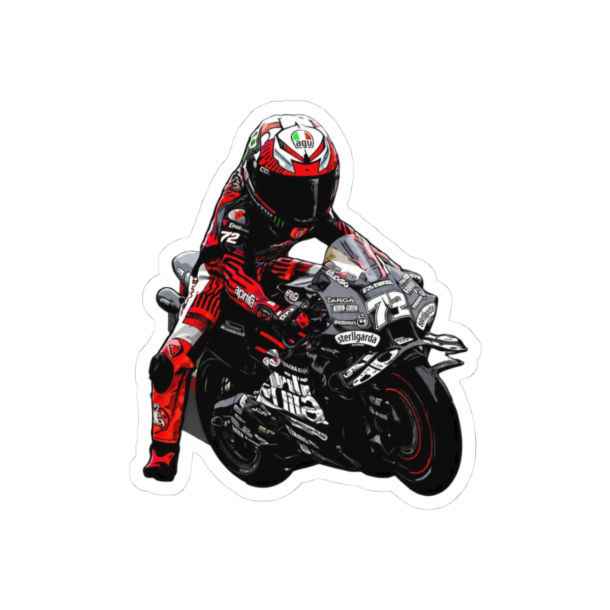 Marco Bezzecchi Aprilia RS-GP 25 Test 2025 Sticker - MotoGP Fan Decal - Official stickers merchandise