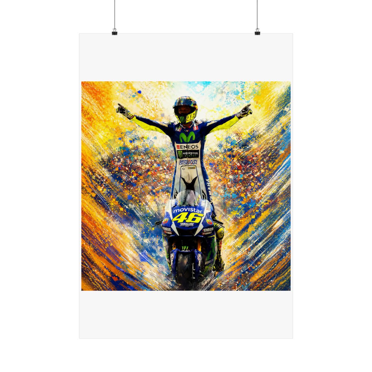 Valentino Rossi #46 Dutch GP Poster – MotoGP Racing Wall Art Print - alternate angle 3, merchandise