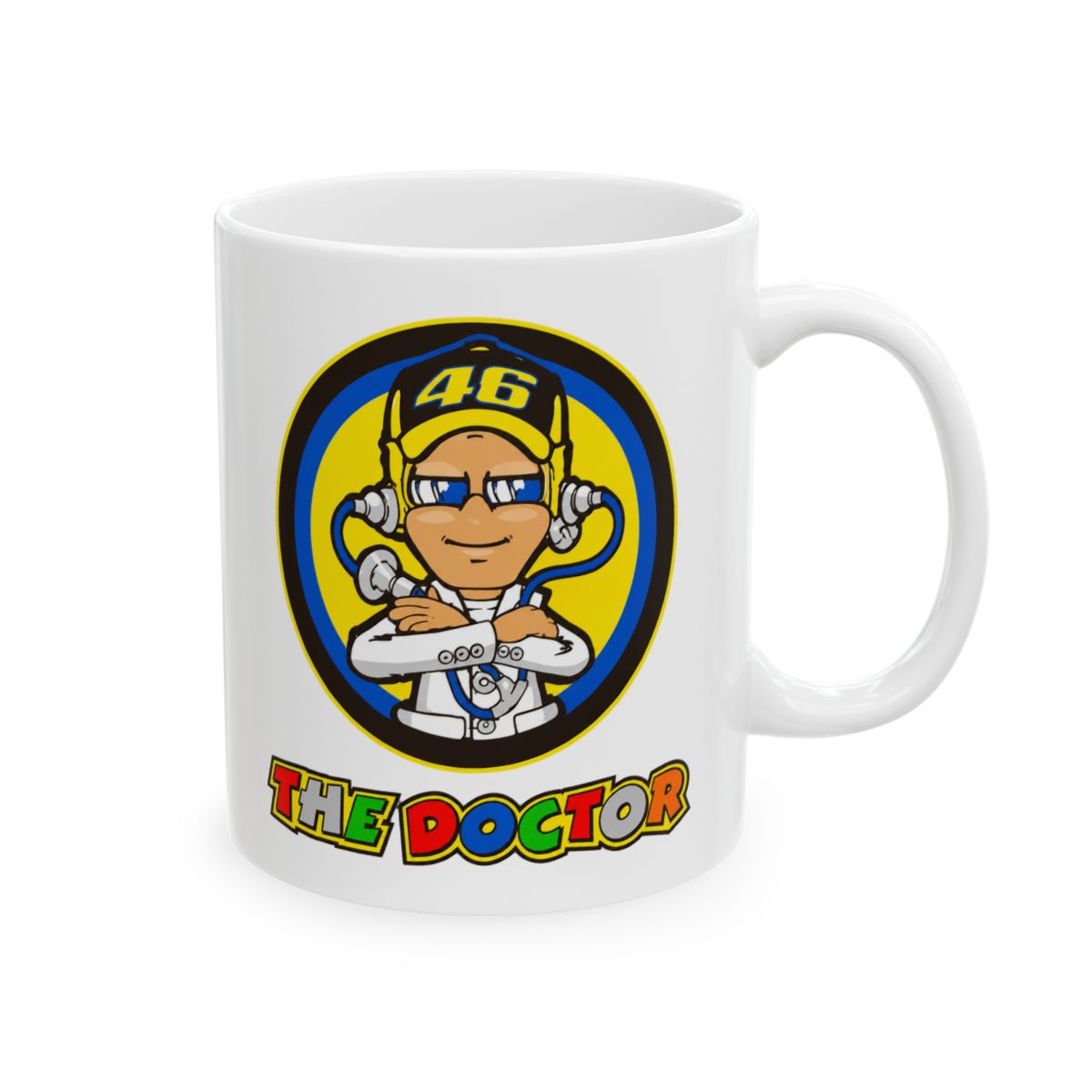 Valentino Rossi The Doctor #46 MotoGP The GOAT Mug | Accent Coffee Mug 11oz - Official mugs merchandise